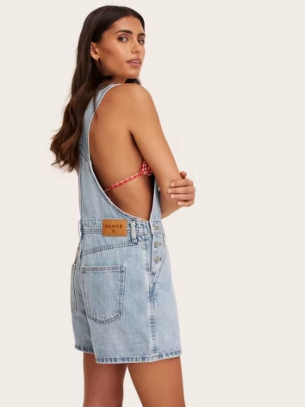 💗 Parke x Target Women's Denim Shortalls Light Wash Size M